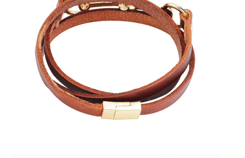 Fashion Brown+gold Color Circular Ring Decorated Multi-layer Bracelet,Fashion Bracelets