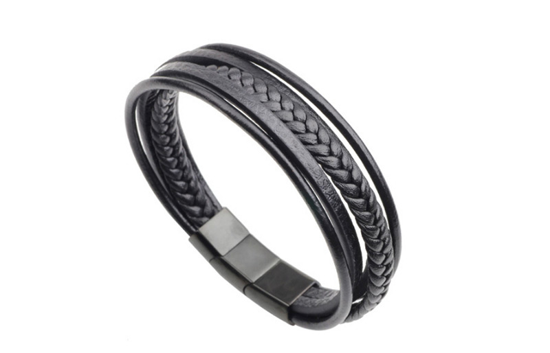 Fashion Brown+black Multi-layer Decorated Adjustable Bracelet,Bracelets