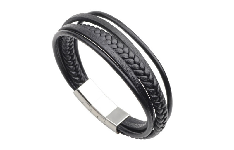 Fashion Black+silver Color Multi-layer Decorated Adjustable Bracelet,Bracelets
