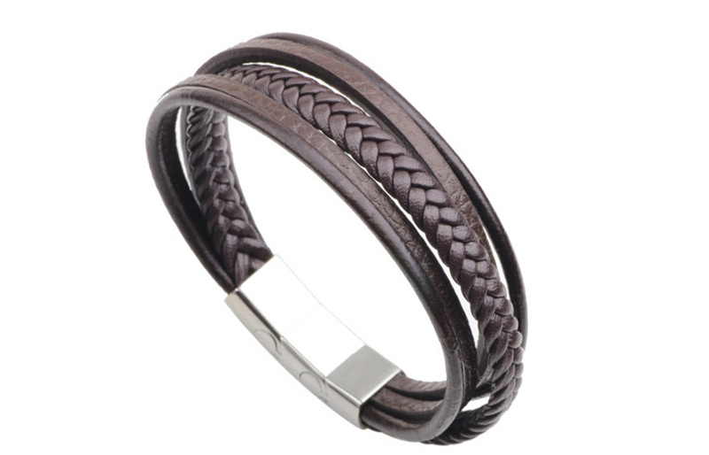 Fashion Brown+black Multi-layer Decorated Adjustable Bracelet,Bracelets