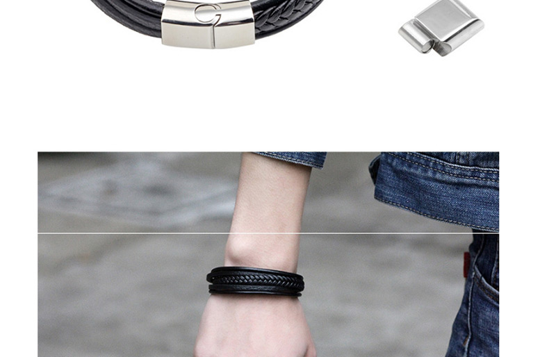 Fashion Black Pure Color Decorated Adjustable Bracelet,Bracelets