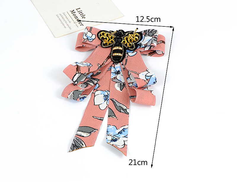 Trendy Pink Flower Pattern Decorated Bowknot Brooch,Korean Brooches
