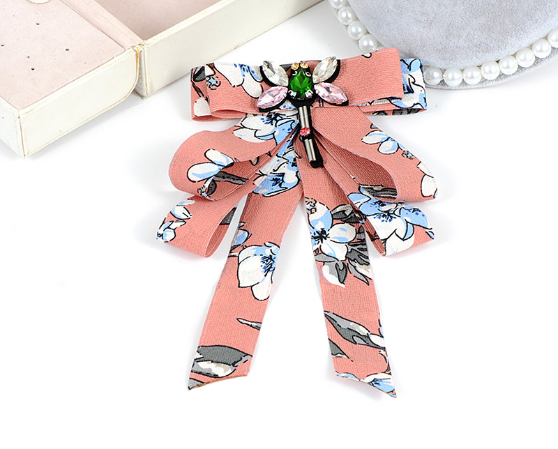 Trendy Pink Dragonfly Shape Decorated Bowknot Brooch,Korean Brooches