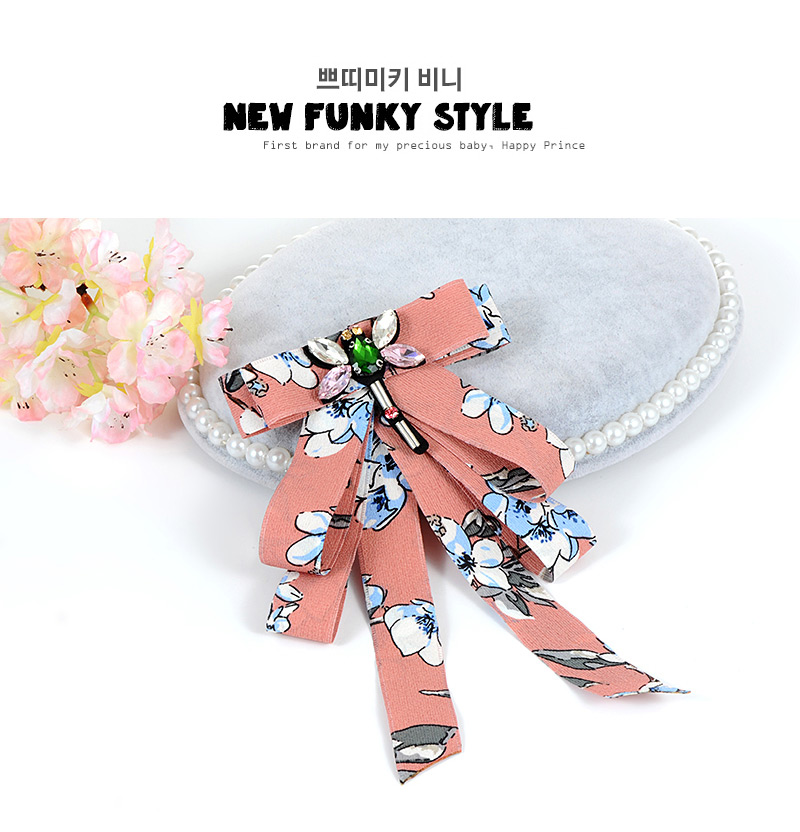 Trendy Pink Dragonfly Shape Decorated Bowknot Brooch,Korean Brooches