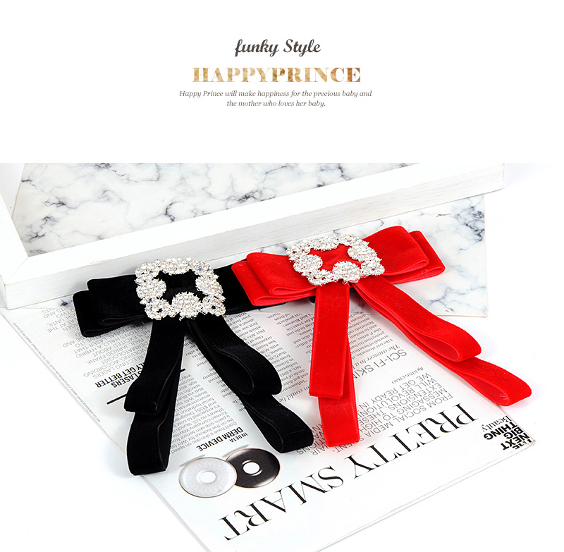 Trendy Black Square Shape Decorated Bowknot Brooch,Korean Brooches