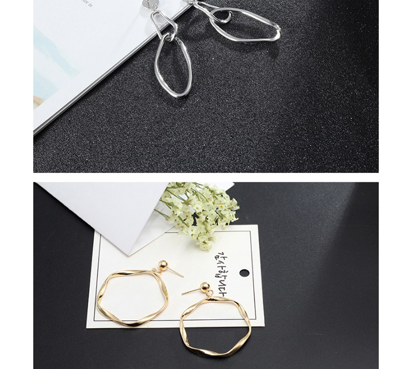 Fashion Silver Color Circular Ring Decorated Long Earrings,Drop Earrings