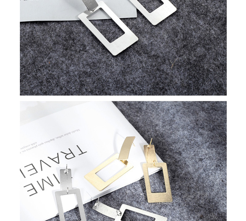 Fashion Silver Color Square Shape Design Hollow Out Earrings,Drop Earrings
