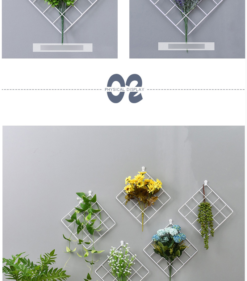 Fashion White+green Grid Shape Design Pure Color Ornament(with Pine Grass),Home Decor
