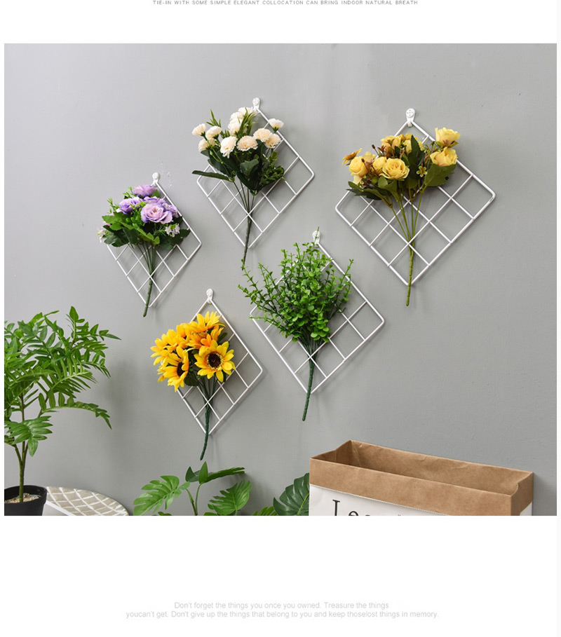 Fashion White+green Grid Shape Design Pure Color Ornament(with Acacia Vine),Household goods