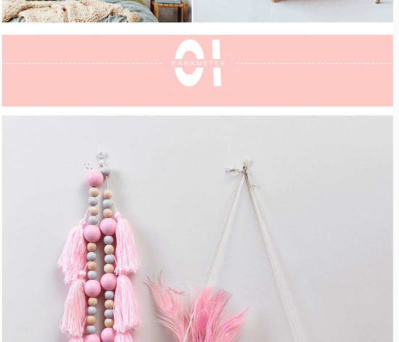Fashion Pink+white Tassel&beads Decorated Ornament,Home Decor
