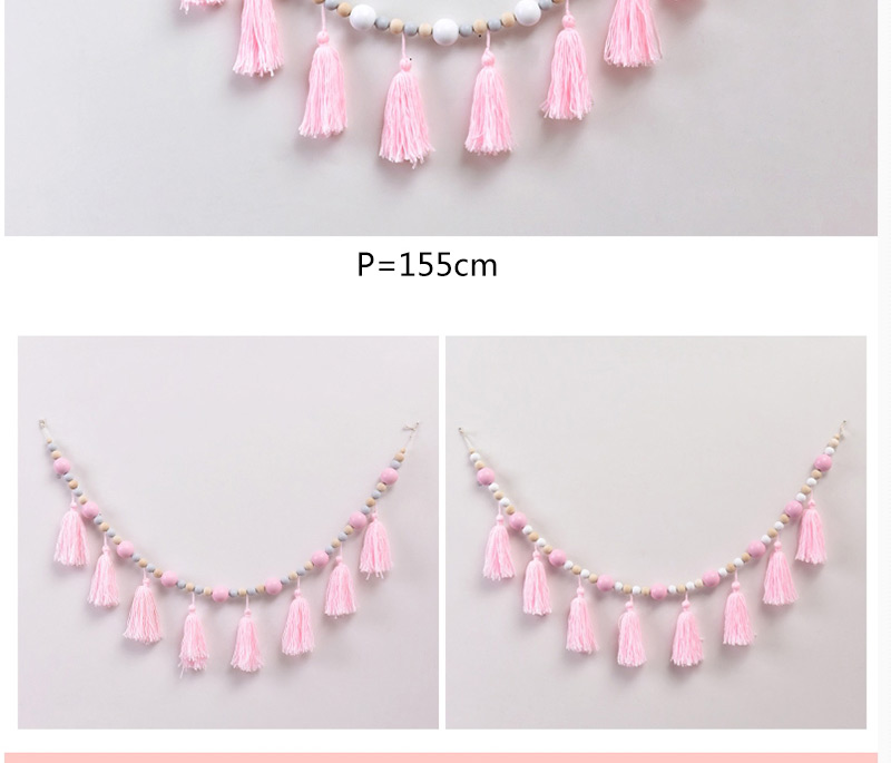 Fashion Pink+gray Tassel&beads Decorated Ornament,Home Decor
