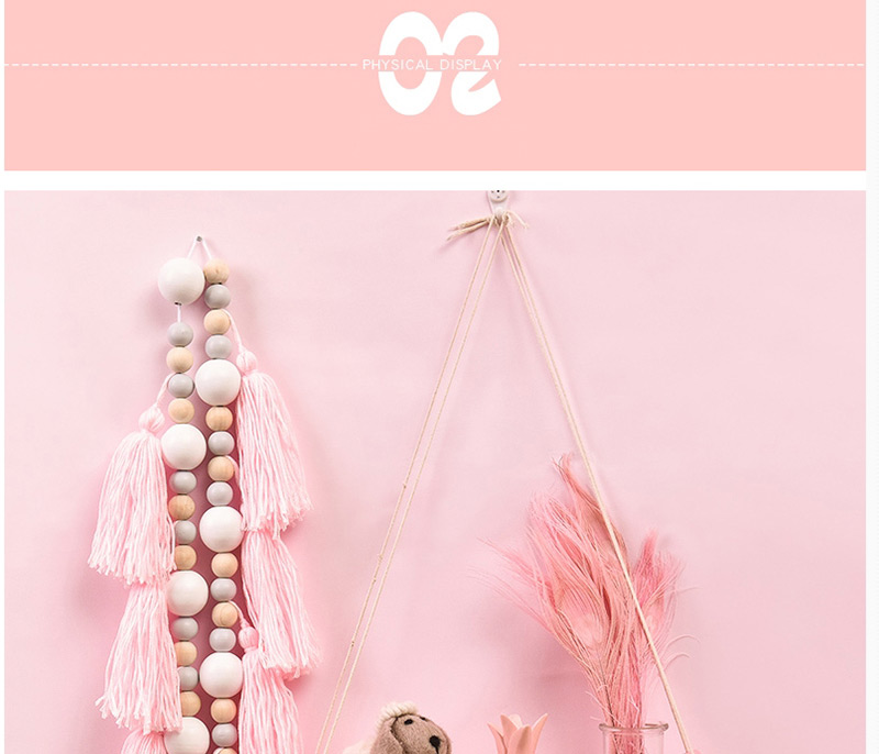 Fashion Pink+gray Tassel&beads Decorated Ornament,Home Decor