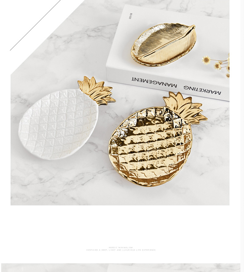 Fashion Gold Color Leaf Shape Design Simple Tray,Household goods