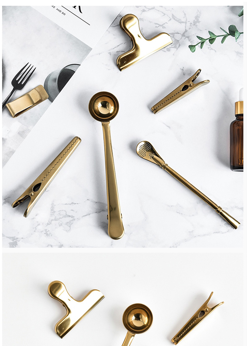 Fashion Gold Color Spoon Shape Design Pure Color Clip,Home Decor