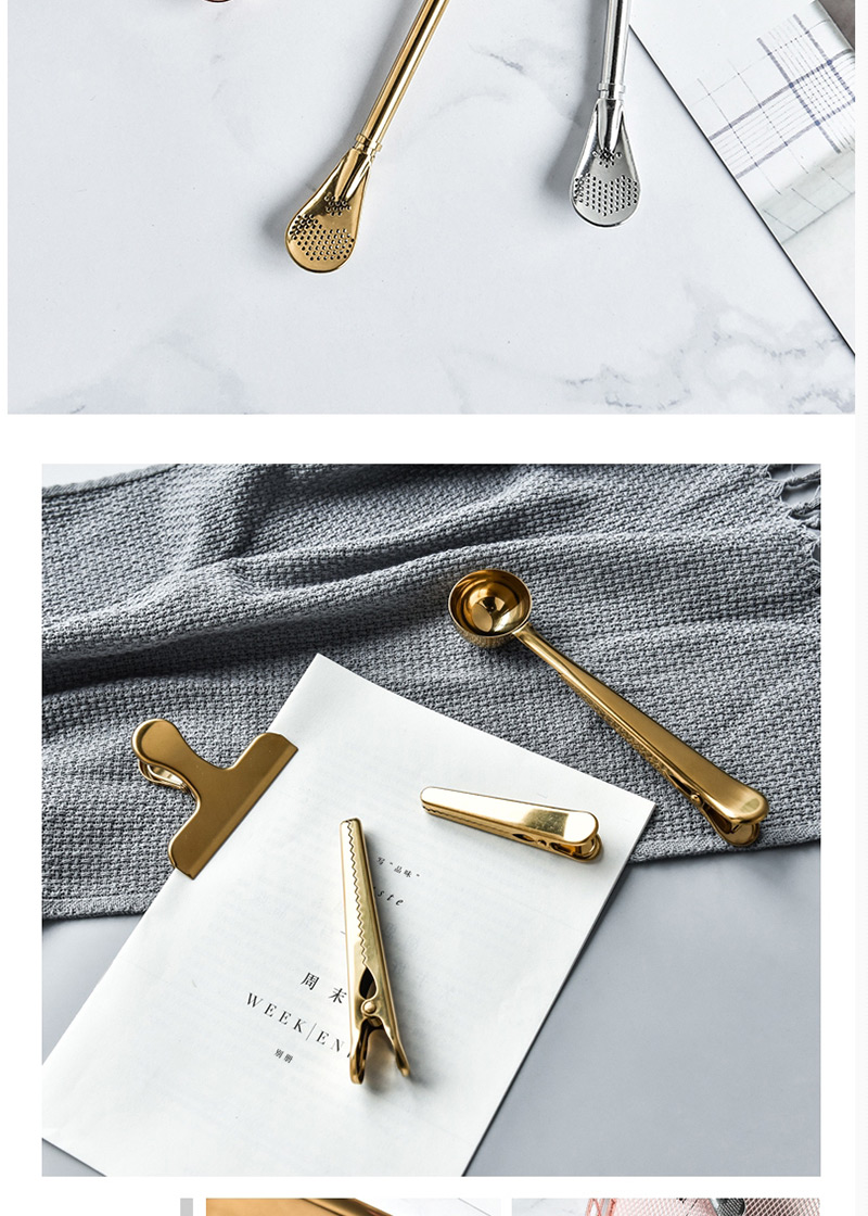 Fashion Silver Color Spoon Shape Design Pure Color Clip,Household goods