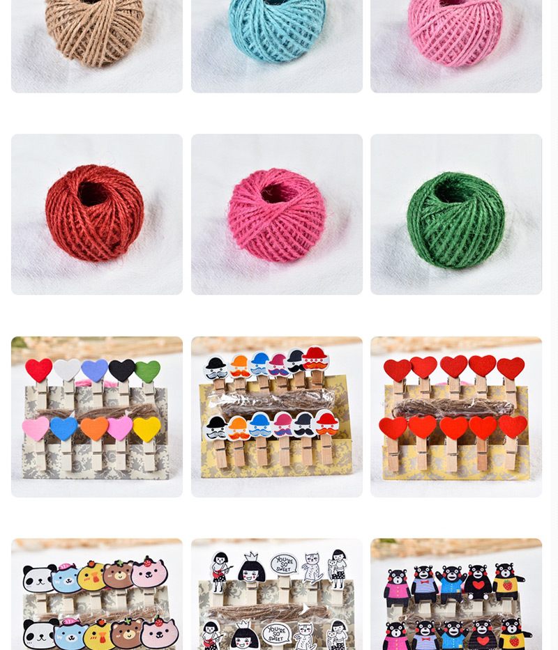 Fashion Multi-color Color Matching Decorated Clips(20pcswith Rope),Household goods