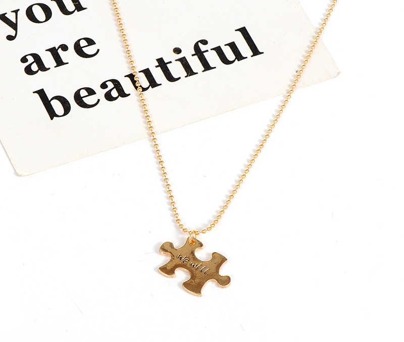 Fashion Gold Color Puzzle Pendant Decorated Necklace (3pcs),Jewelry Sets