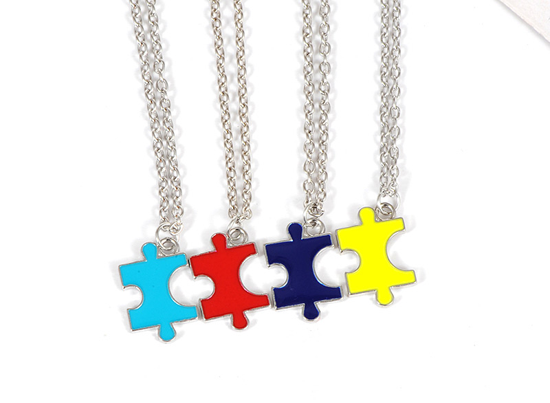 Fashion Multi-color Puzzle Pendant Decorated Necklace(4pcs),Jewelry Sets