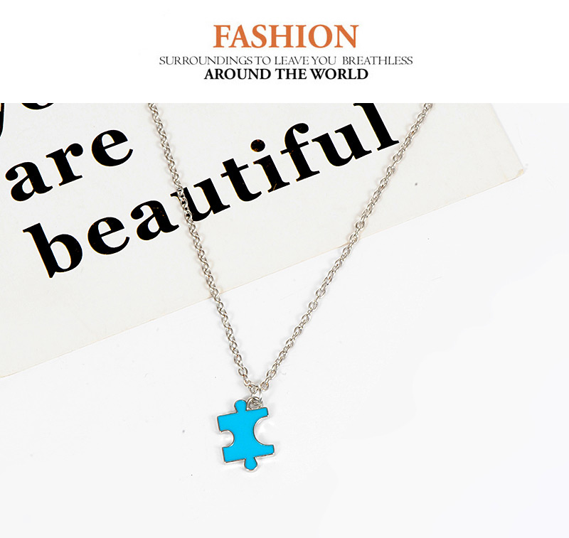 Fashion Multi-color Puzzle Pendant Decorated Necklace(4pcs),Jewelry Sets