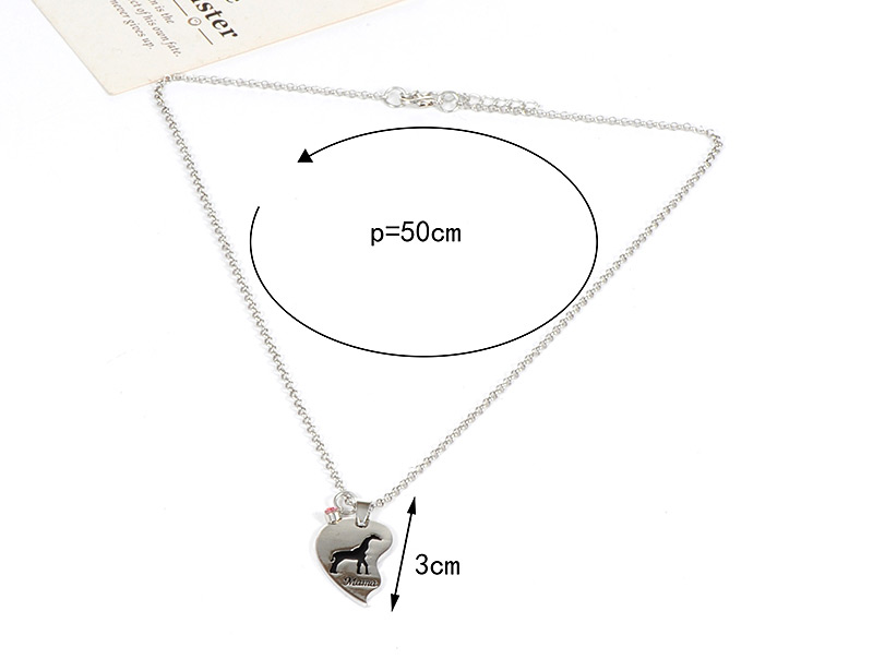 Fashion Silver Color Heart Shape Decorated Patchwork Necklace(2pcs),Jewelry Sets