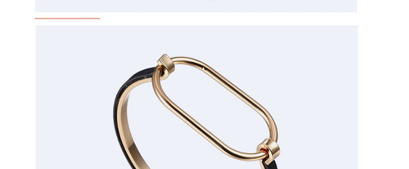 Fashion Gold Color+black Geometric Shape Design Pure Color Bracelet,Fashion Bangles