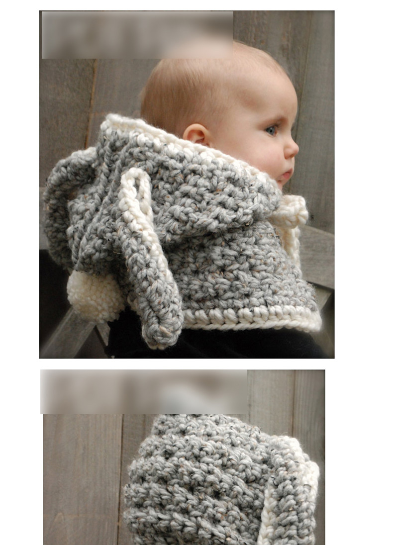 Cute Gray Rabbit Ear Shape Decorated Hat,Knitting Wool Hats
