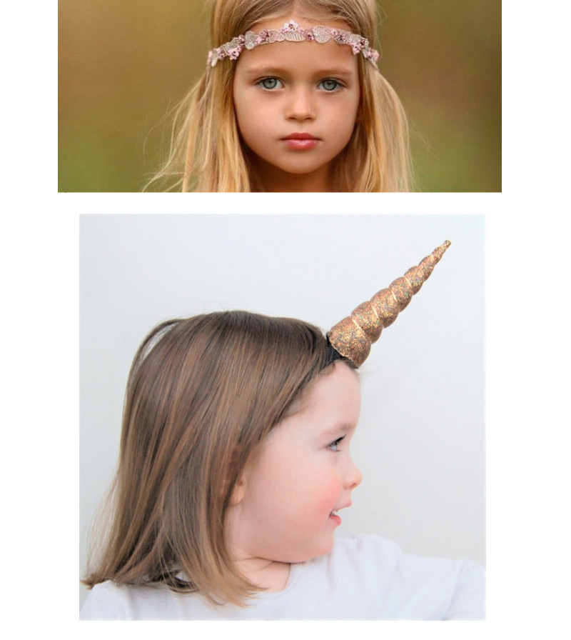 Fashion Pink Unicorn Flower Shape Decorated Hair Band,Kids Accessories