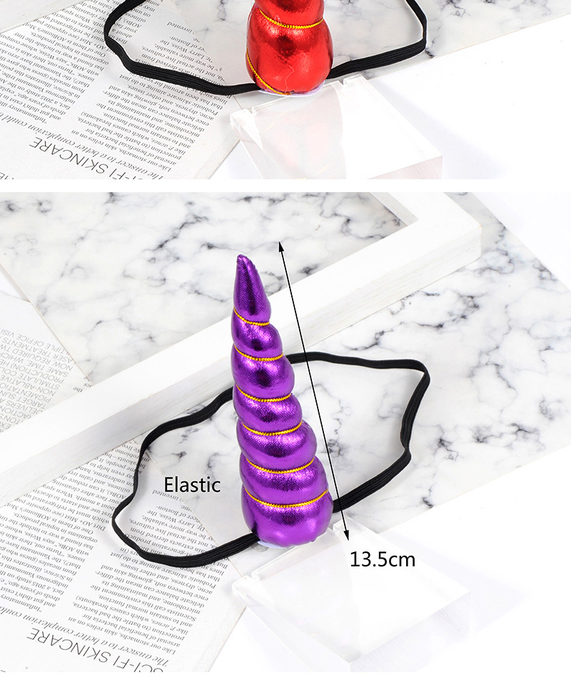 Fashion Plum Red Unicorn Shape Decorated Hair Band,Kids Accessories