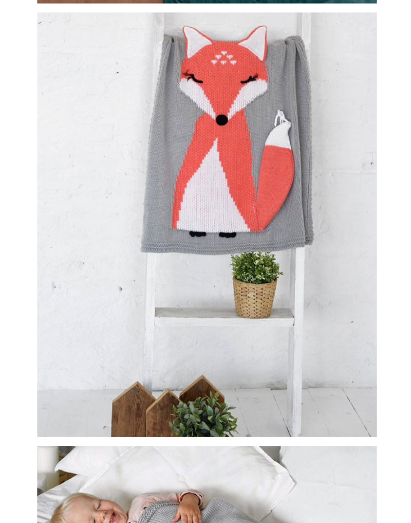 Fashion Orange Fox Pattern Decorated Blanket,Household goods