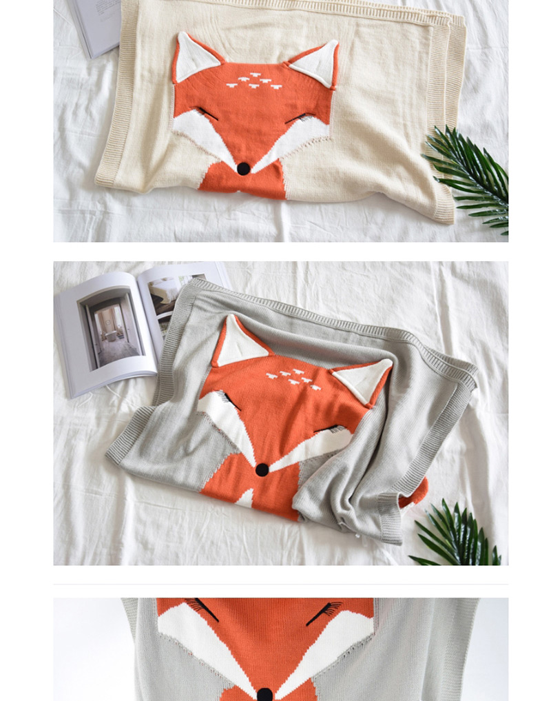 Fashion Orange Fox Pattern Decorated Blanket,Household goods
