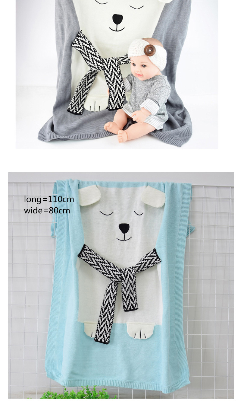 Fashion Gray Bear Pattern Decorated Blanket,Household goods
