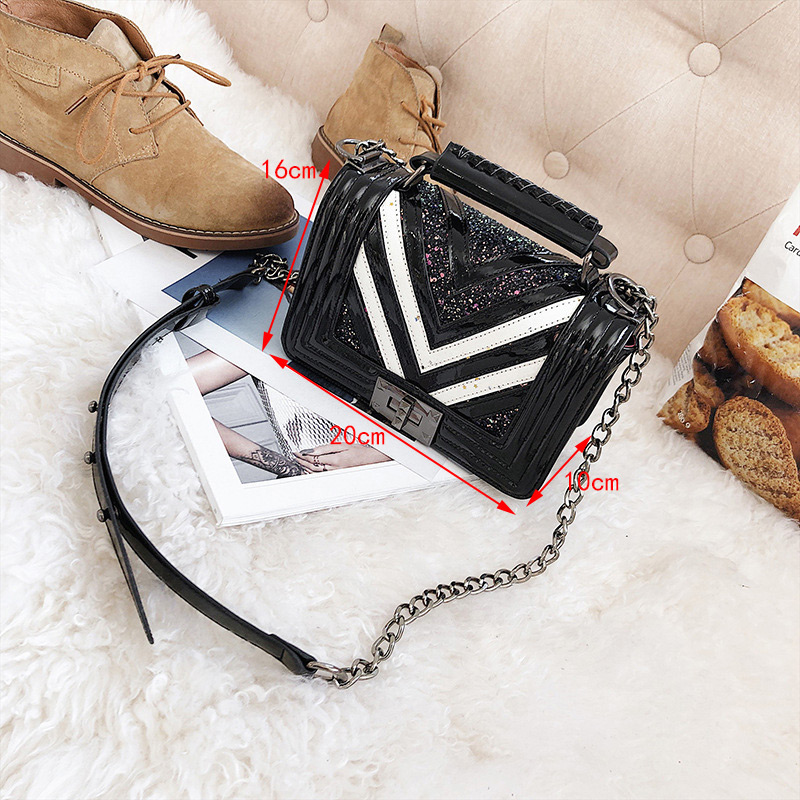 Fashion Black Stripe Shape Decorated Bag,Shoulder bags