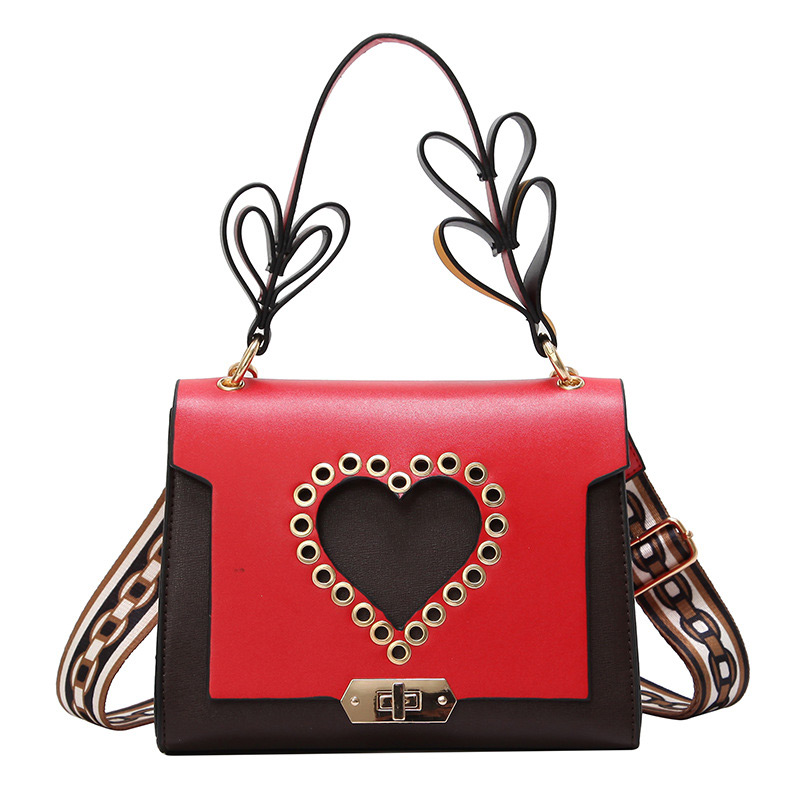 Fashion Red Heart Shape Decorated Bag,Handbags