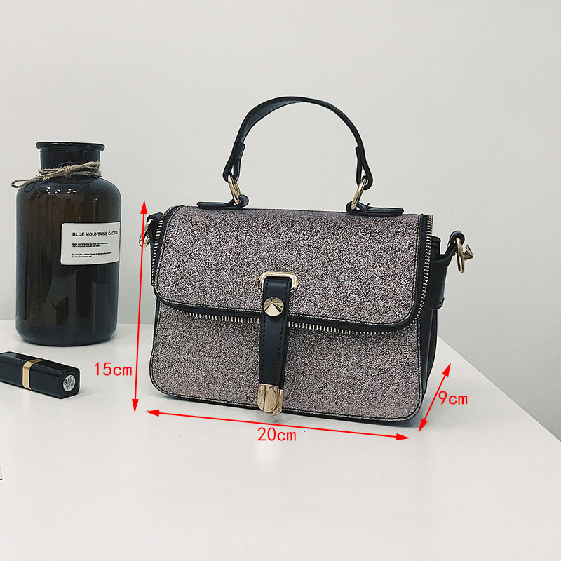 Fashion Champagne Square Shape Decorated Bag,Handbags