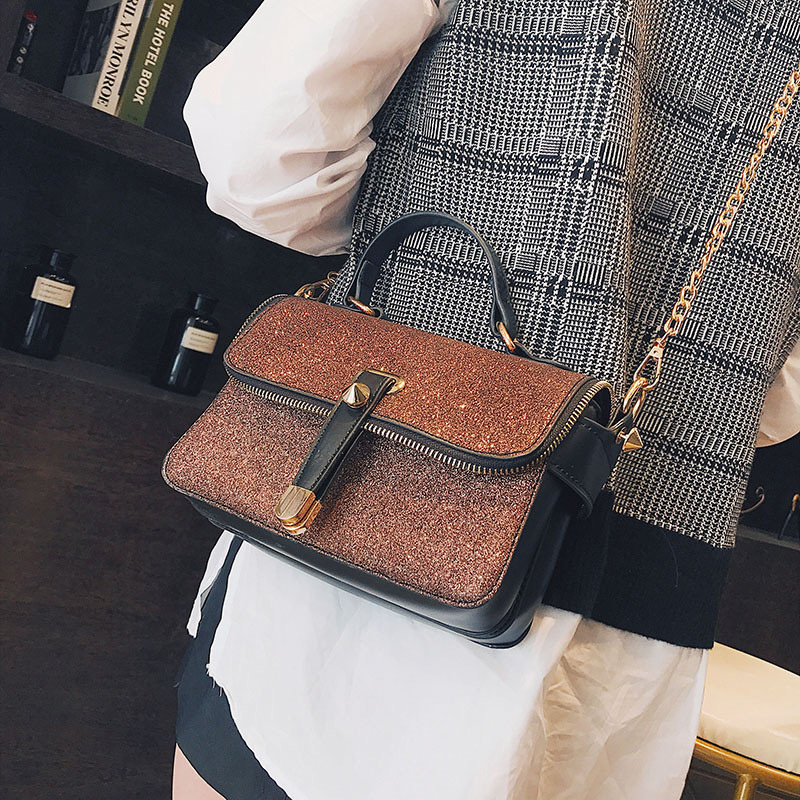 Fashion Black Square Shape Decorated Bag,Handbags