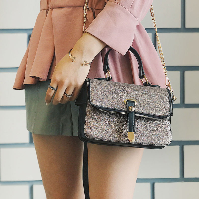 Fashion Multi-color Square Shape Decorated Bag,Handbags
