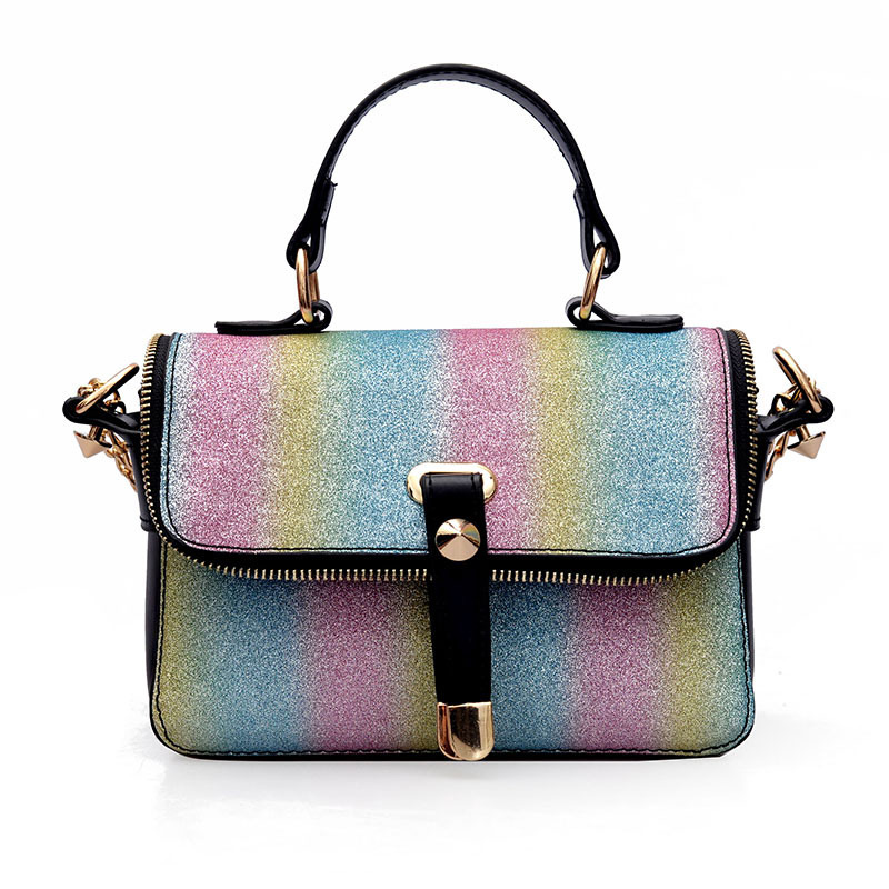 Fashion Brown Square Shape Decorated Bag,Handbags