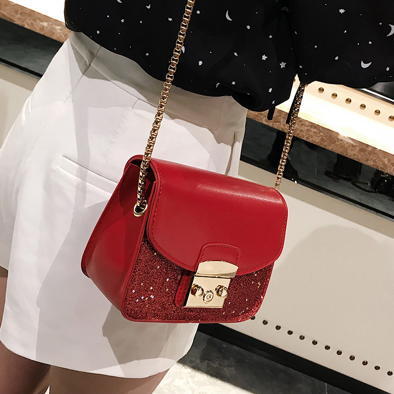 Fashion Red Belt Buckle Decorated Bag,Shoulder bags