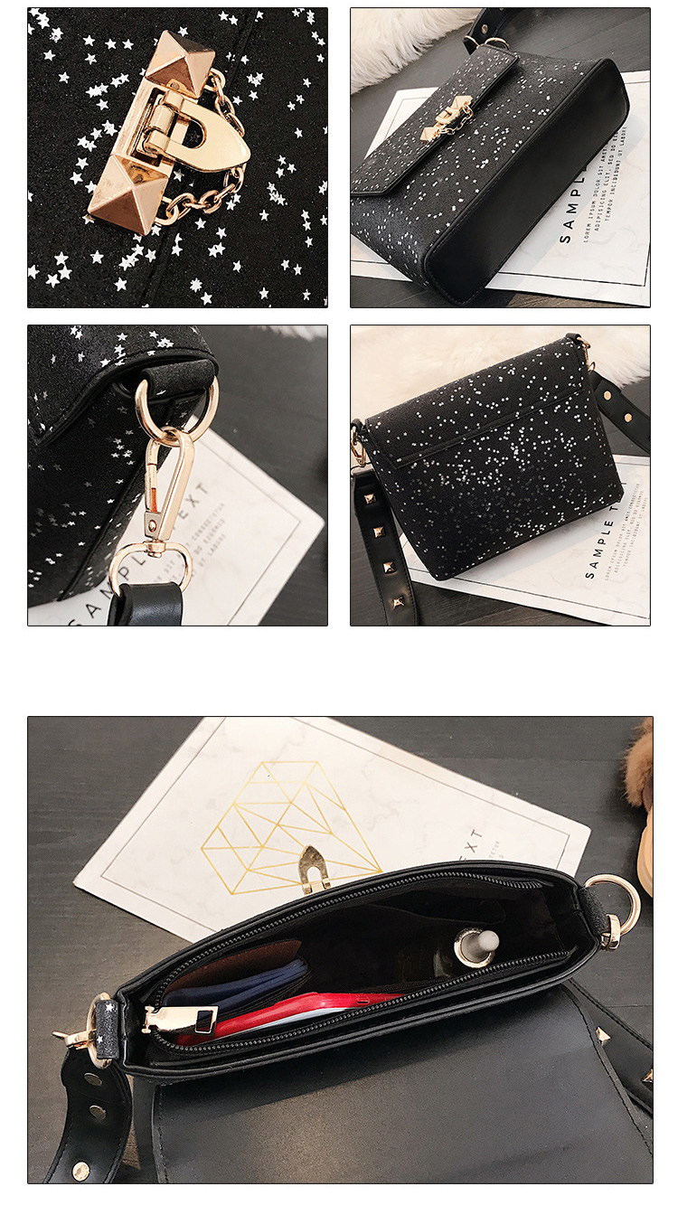 Fashion Black Rivet Shape Decorated Bag,Shoulder bags