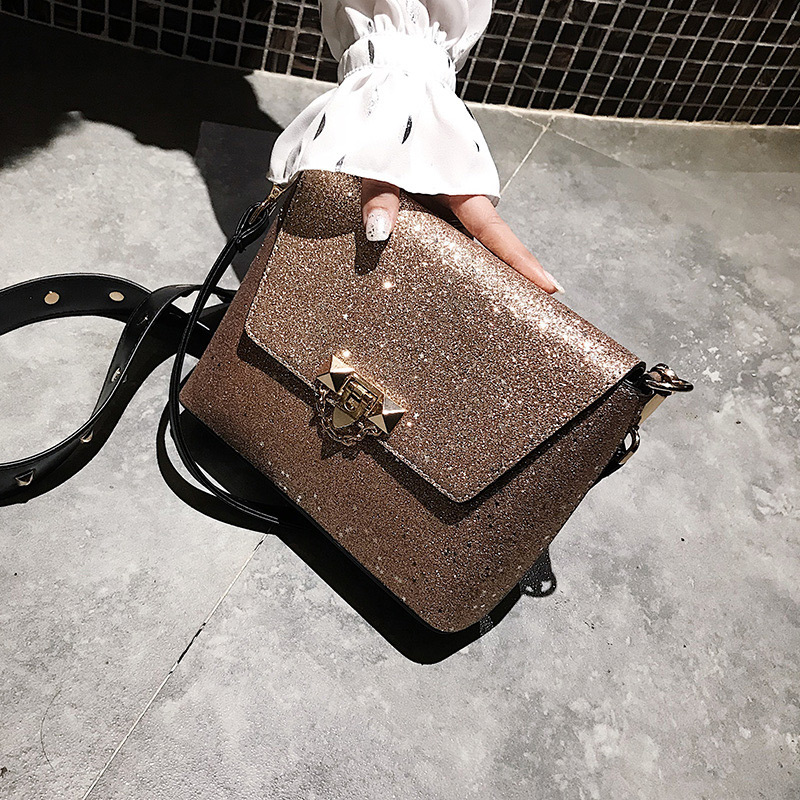 Fashion Brown Rivet Shape Decorated Bag,Shoulder bags