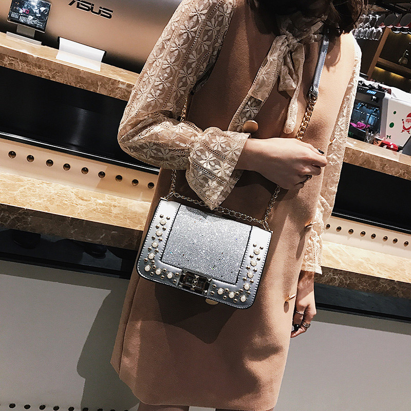 Fashion Multi-color Rivet Shape Decorated Bag,Handbags