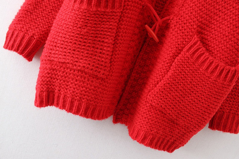 Fashion Red Pure Color Decorated Sweater,Sweater