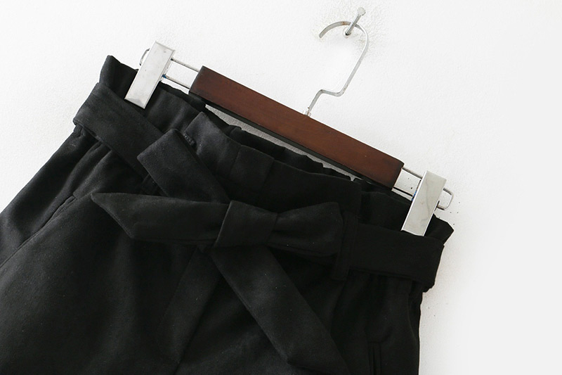 Fashion Black Bowknot Shape Decorated Shorts,Shorts