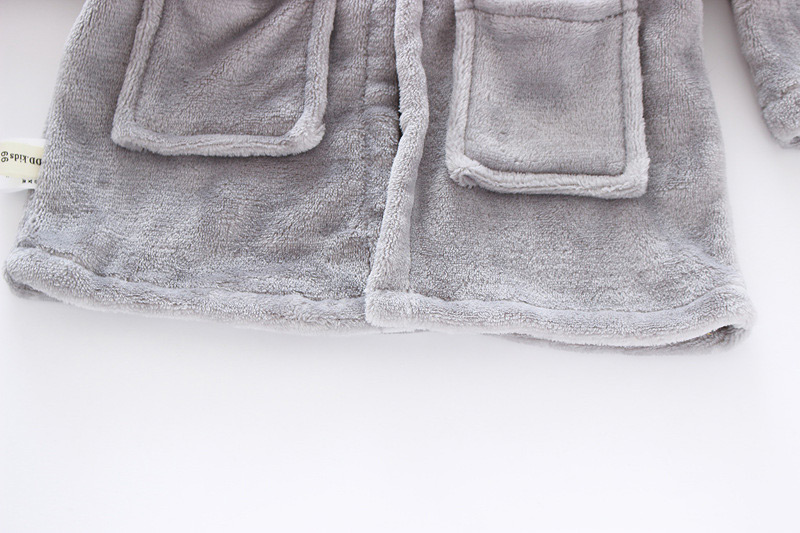 Lovely Gray Pure Color Decorated Bathrobe,Cartoon Pajama