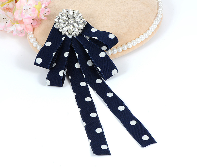 Fashion Navy Round Shape Decorated Bowknot Brooch,Korean Brooches