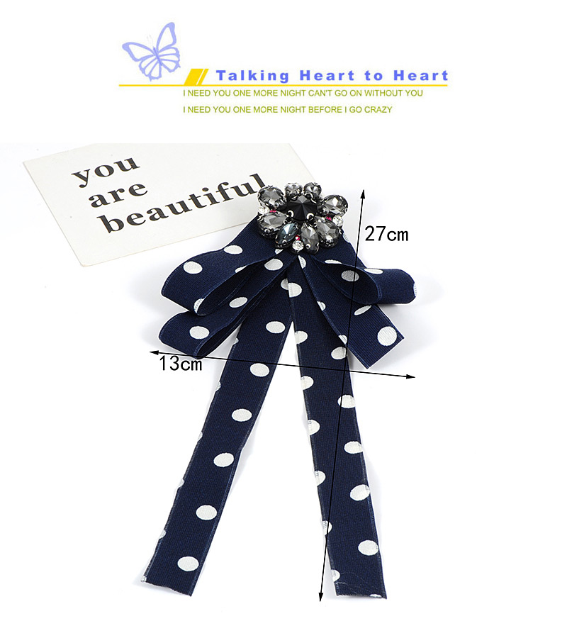 Fashion Navy Waterdrop Shape Decorated Bowknot Brooch,Korean Brooches