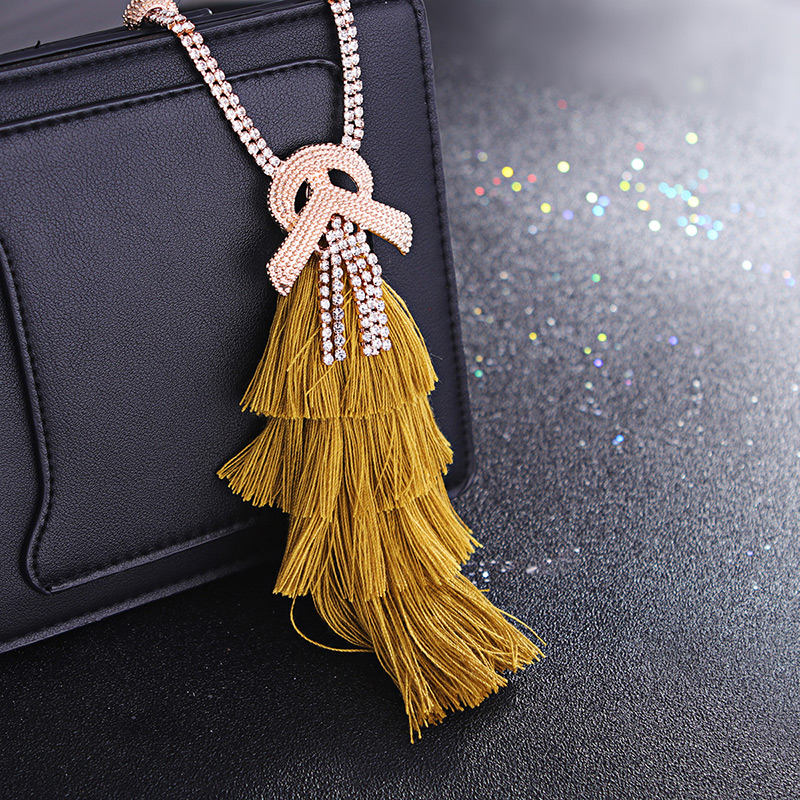 Bohemia White Tassel Decorated Necklace,Thin Scaves