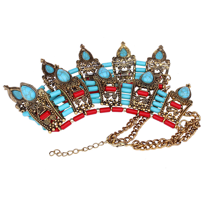 Vintage Blue+red Hollow Out Decorated Jewelry Sets,Jewelry Sets