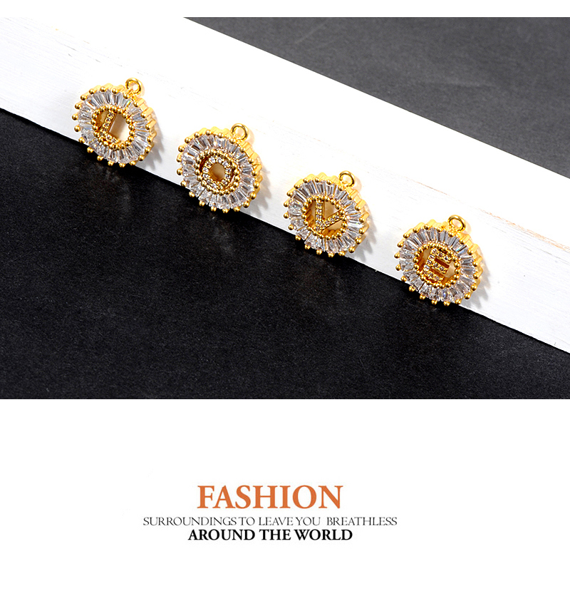Fashion Gold Color O Letter Shape Decorated Pendant (1pc),Necklaces