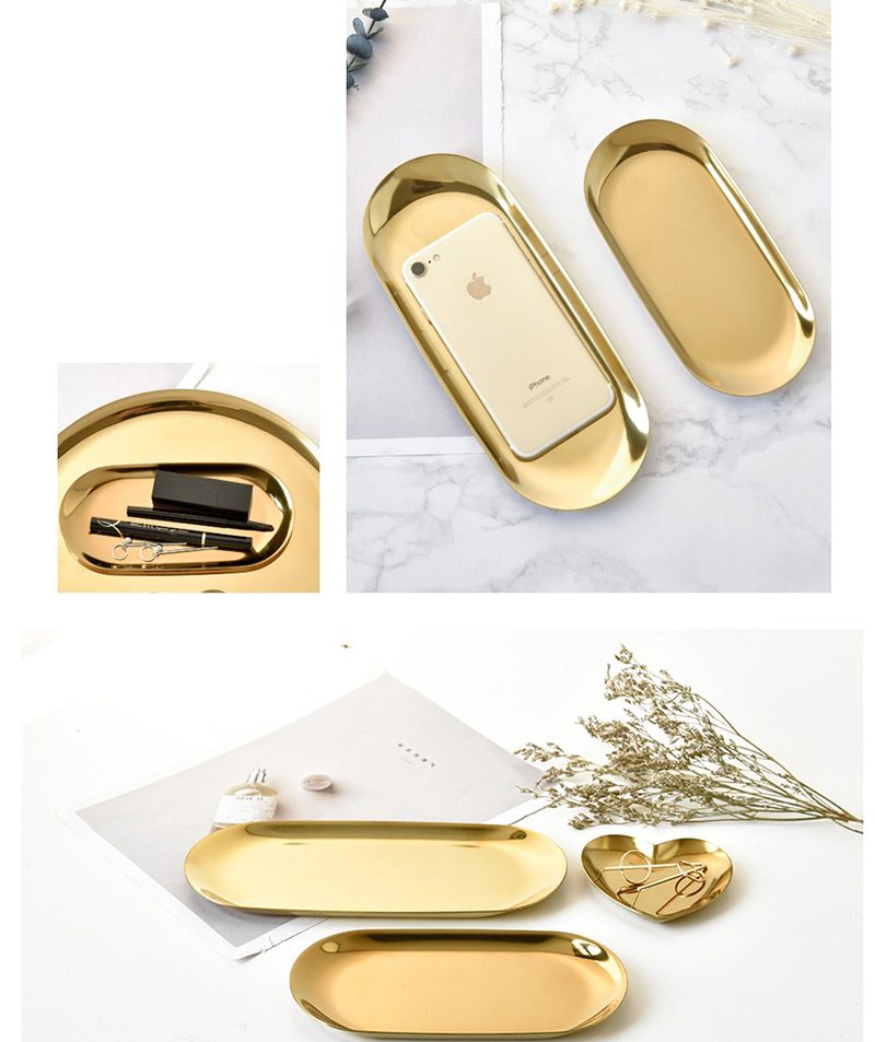 Luxury Gold Color Pure Color Decorated Storage Tray,Household goods